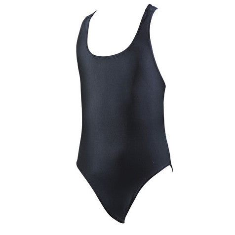 Plain black swimming costume deals