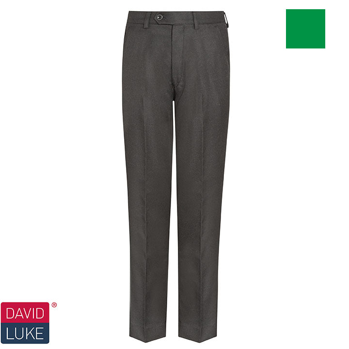 Charcoal Grey Senior Boys Elastic Back Trousers by David Luke