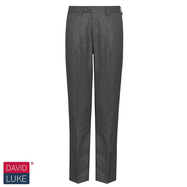 Senior Boys Grey Elastic Back Trousers in by David Luke