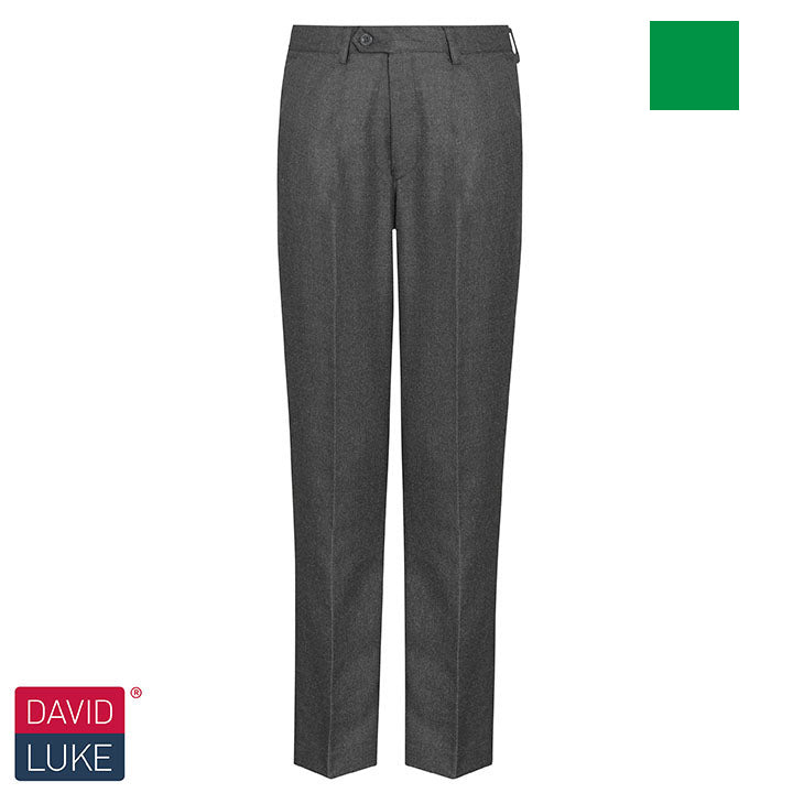 Senior Boys Grey Elastic Back Trousers in by David Luke