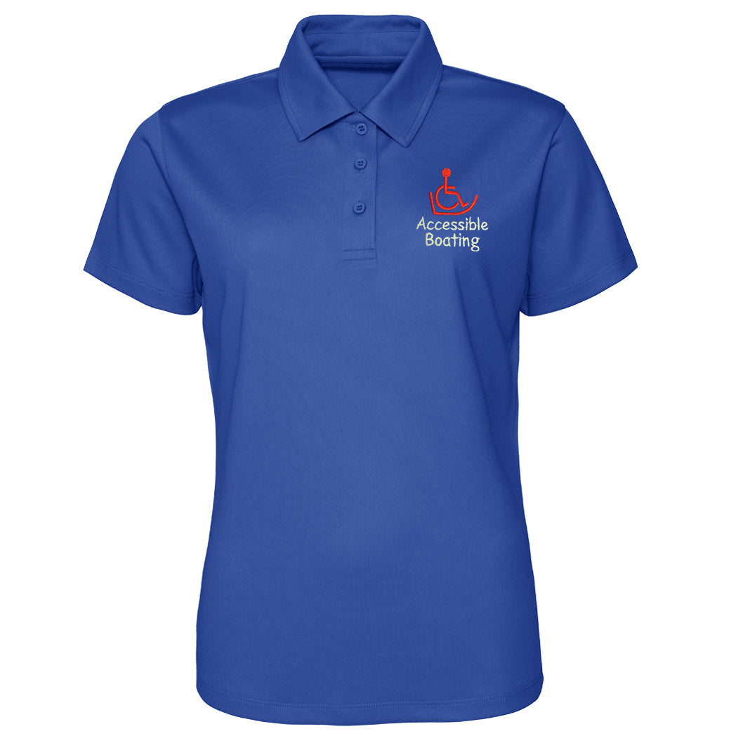 Accessible Boating Ladies Polo Shirt by AWD - with custom name under logo