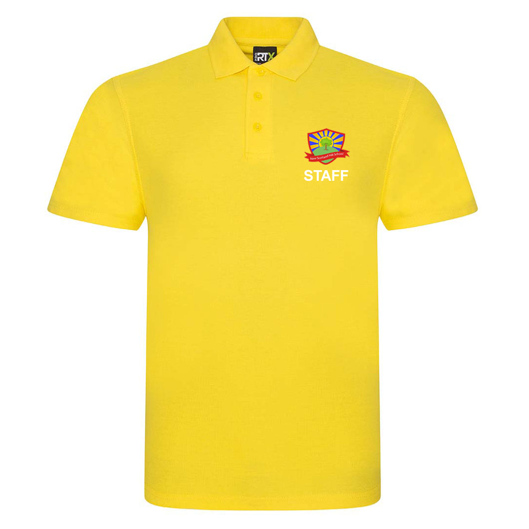 New Scotland Hill Staff Polo Shirt Royal Yellow