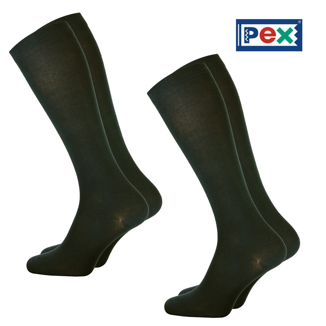 Knee High Smooth Knit Black Socks by Pex