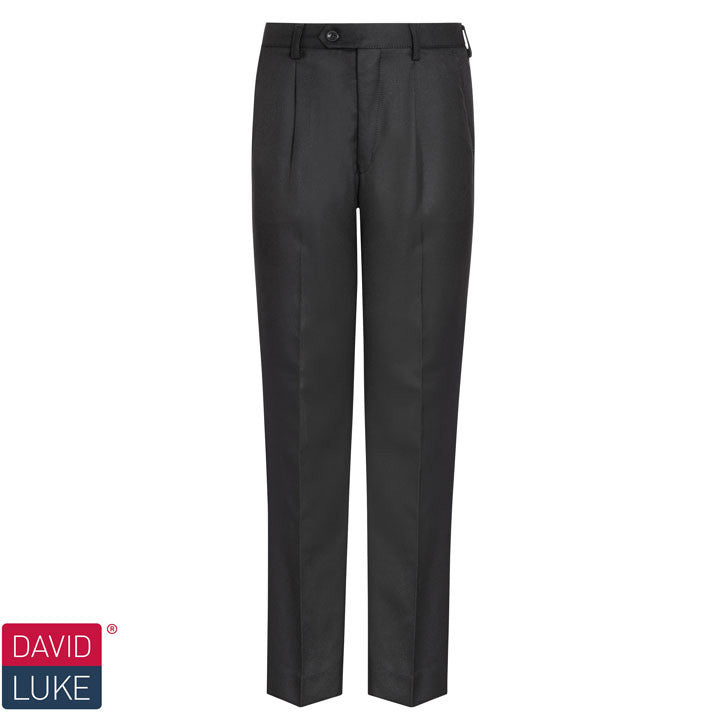 Senior Boys Elastic Back Trousers in Black by David Luke