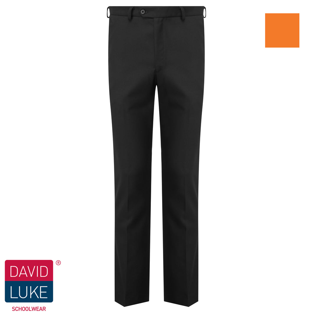 Slim Fit Flat Front Senior Trouser - Black