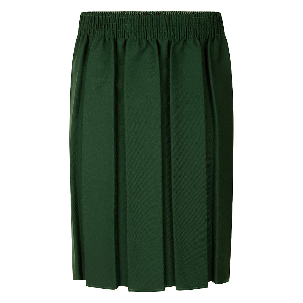 Bottle Green Box Pleat Skirt