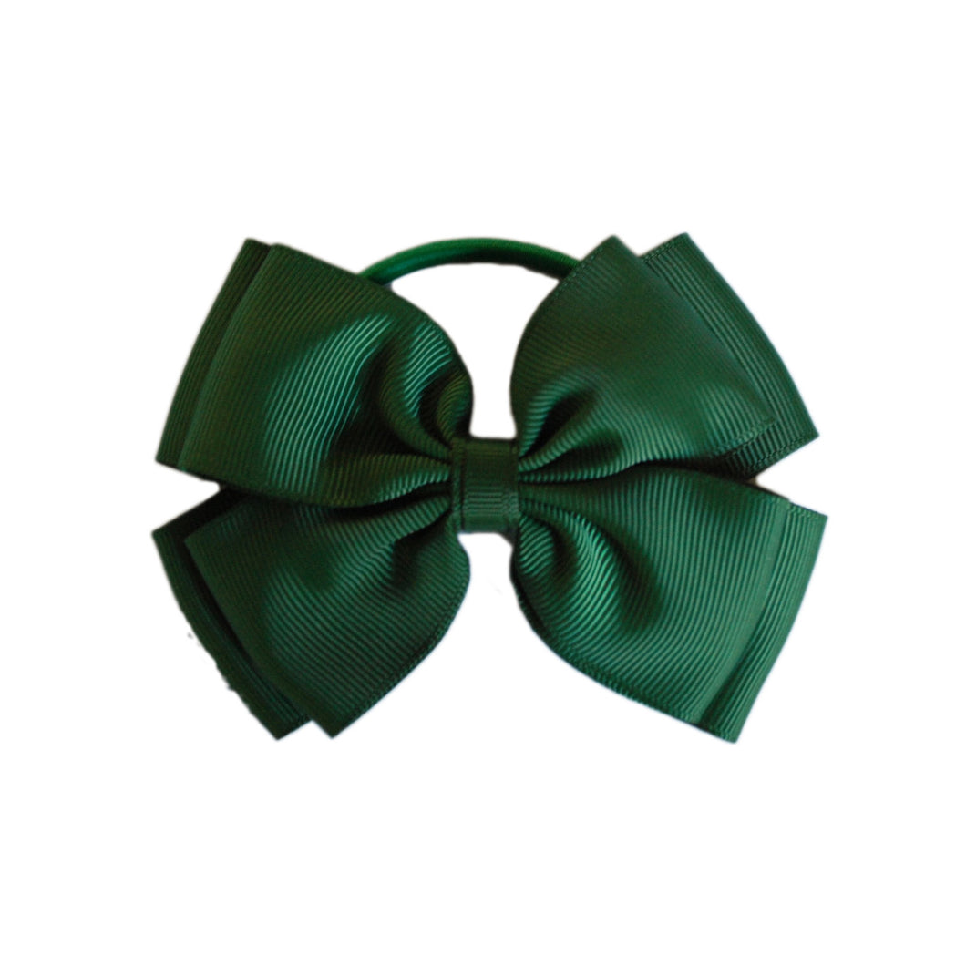 Opal Bow Hair Bobble Green