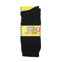 Load image into Gallery viewer, Pex Award 5 Pair Pack of Black Ankle Socks
