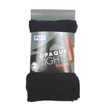 Load image into Gallery viewer, Pex 2 Pair Pack Black Opaque 70 Denier Tights

