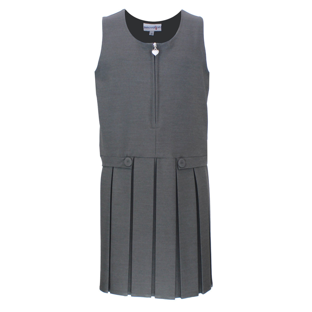 Grey Two Button Pinafore