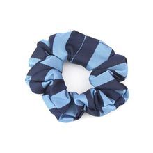 Load image into Gallery viewer, Retro School Scrunchie in Navy/Sky Broad Stripe
