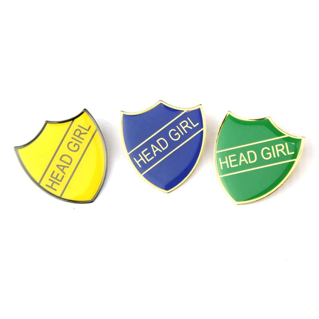 School Head Girl Shield Pin Badge