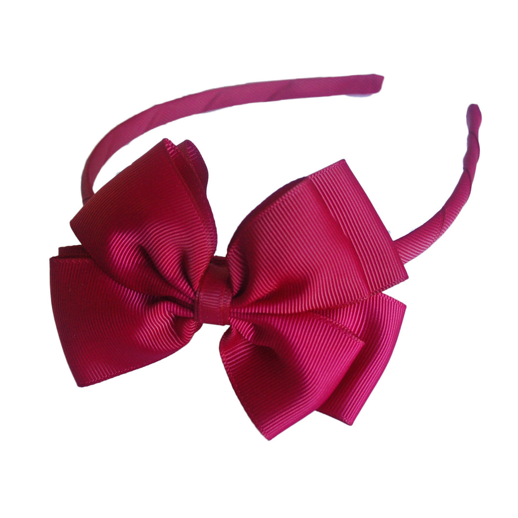 Opal Bow Headband Maroon