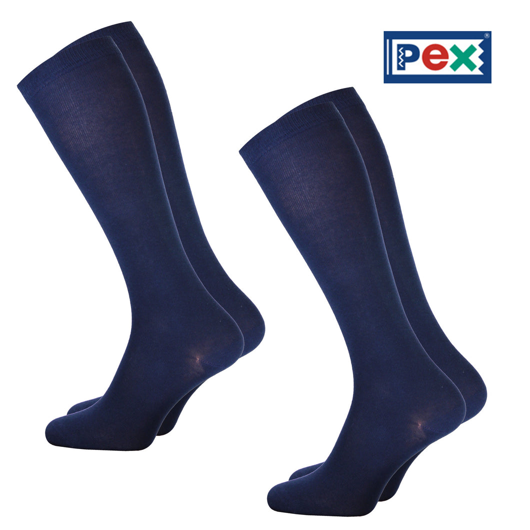 Knee High Smooth Knit Navy Socks by Pex