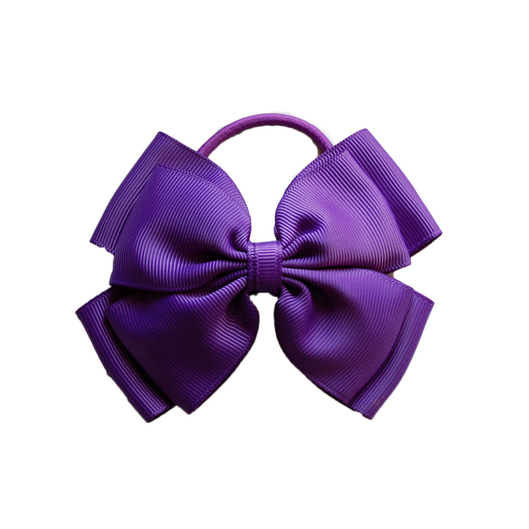 Opal Bow Hair Bobble Purple