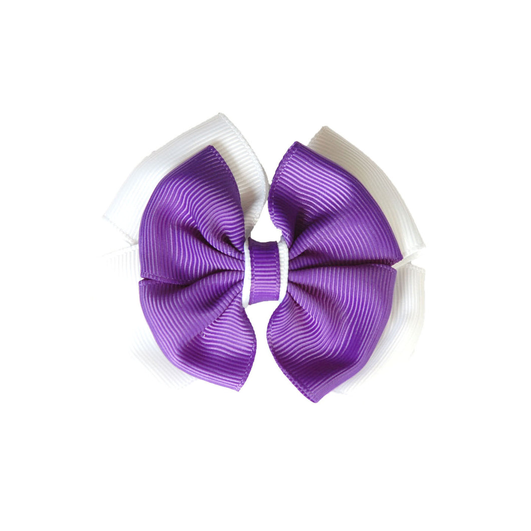 Opal Bow Hair Clip Purple / White