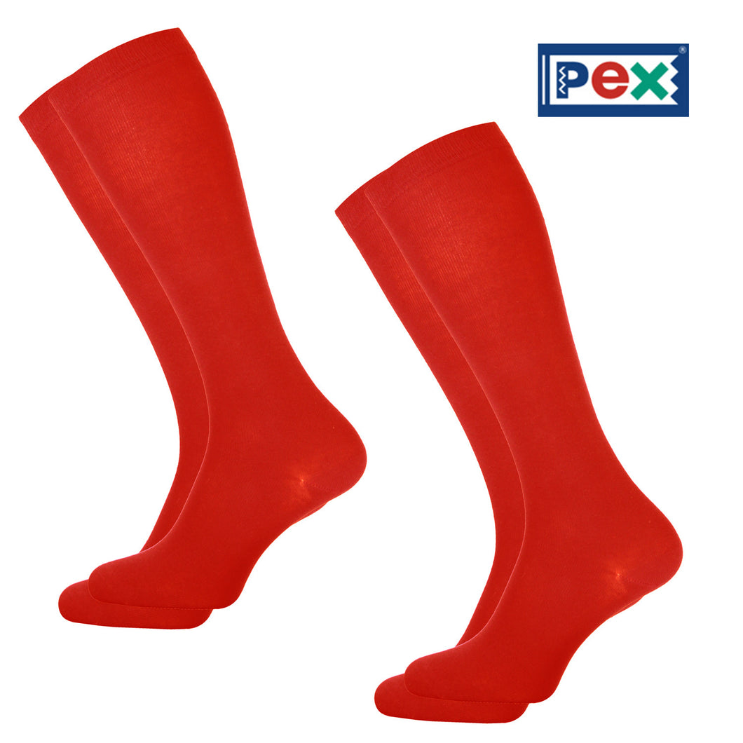 Knee High Smooth Knit Red Socks by Pex