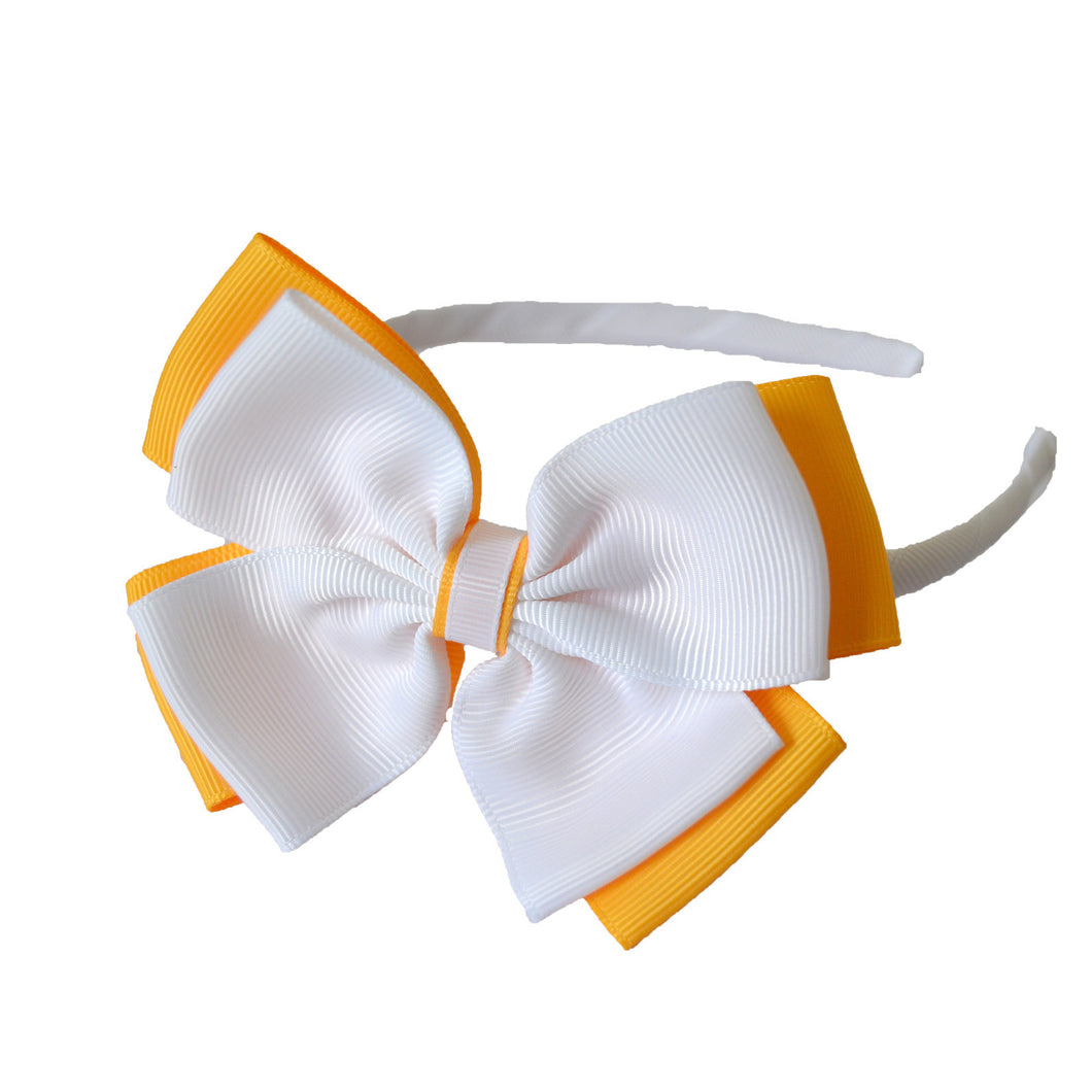 Opal Bow Headband White / Yellow