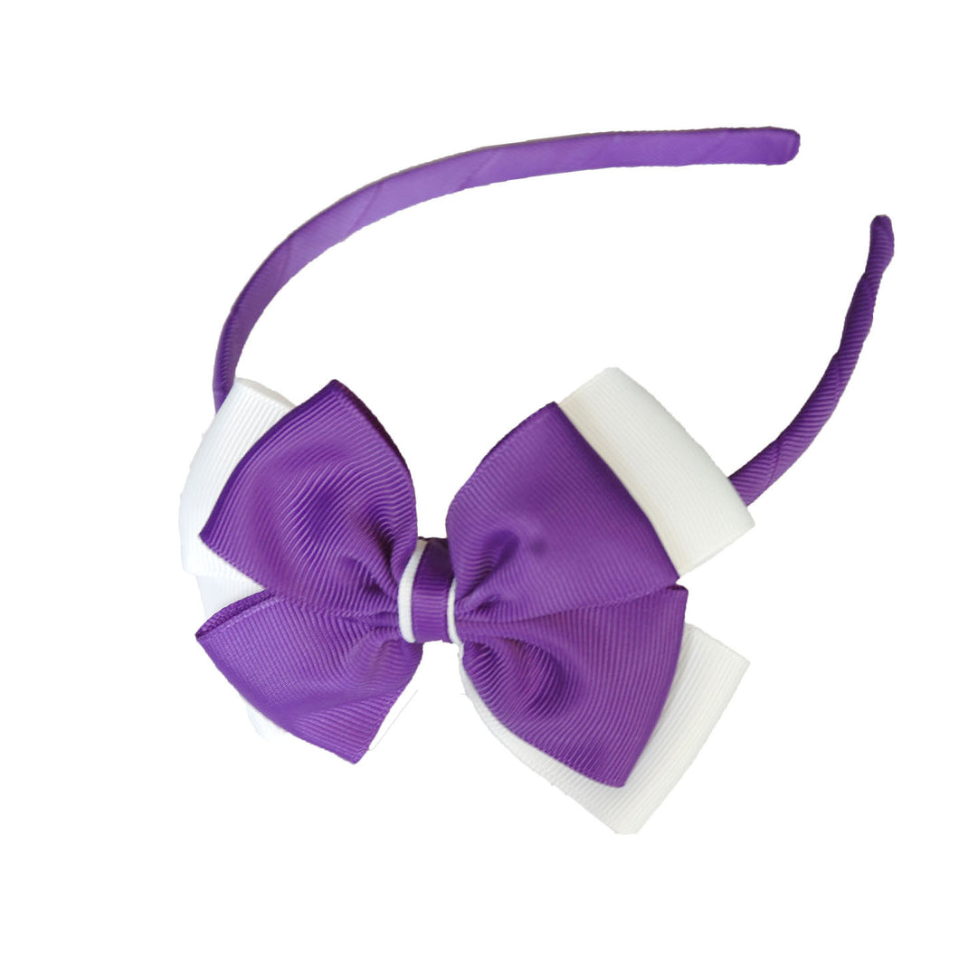 Opal Bow Headband Purple / White
